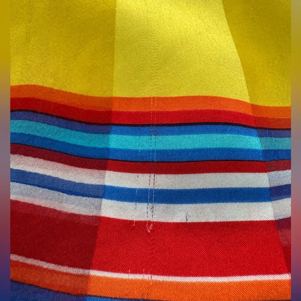 Oscar de la Renta Vintage Multicolor Colorblock Scarf